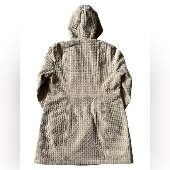 Esprit Women’s Quilted Hooded Coat Beige Long Jacket Size L Warm Outerwear - Picture 3 of 16